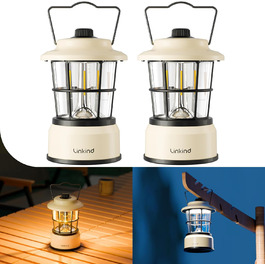 LED кемпінговий ліхтар Linkind: регульована яскравість, 2 кольори, акумулятор, 200 годин роботи, IPX4, для кемпінгу, намету, туризму (2 шт.)