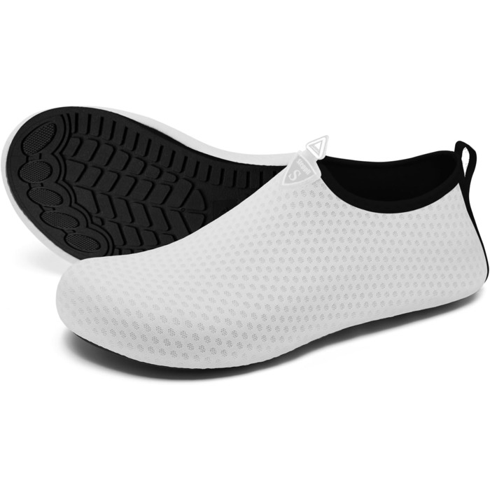 Водні черевики для плавання та відпочинку на пляжі: жіночі та чоловічі, розмір 39 EU, білі, принт сніжинки