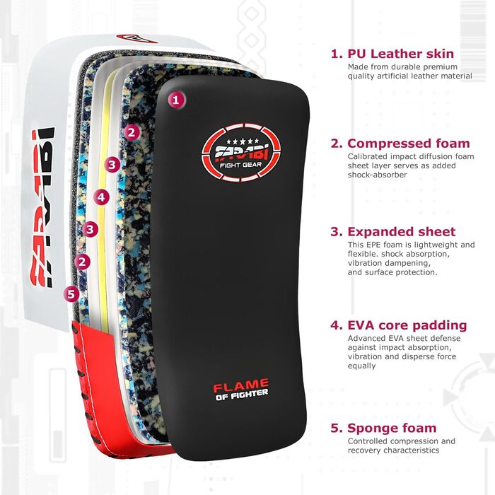 Подушки для ударів Farabi Sports для коучингу, тренувань, кікбоксингу, MMA, Муай Тай (червоні)