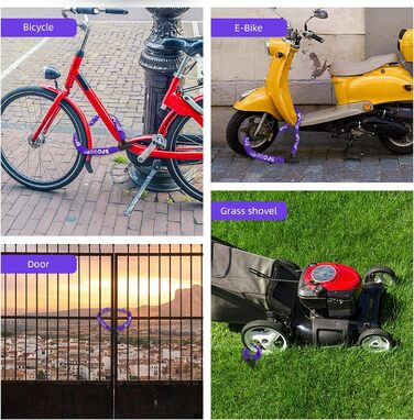 Надійне велозамк з 3 ключами, 90 см, проти крадіжок, водонепроникний чохол. Підходить для велосипеда, електросамоката, електробіка, MTB, мотоцикла, вантажного велосипеда. Чорний (870 мм)