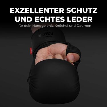 Боксерські рукавички FIGHTR MMA Pro зі шкіри для спарингу, максимальна стабільність, посилене ущільнення, для MMA, кікбоксингу та єдиноборств, чорні, розмір M, з чохлом