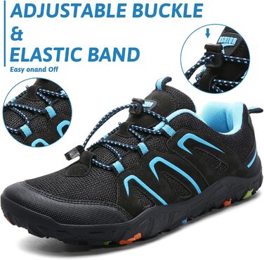 Дитячі трекінгові черевики Littleplum для хлопчиків, підошва для босоногих, дихаючі, антиковзні, чорно-сині, 35 EU