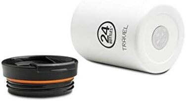 Термокружка 24Bottles Travel Tumbler 350 мл, нержавіюча сталь, для кави та чаю, з герметичною кришкою, зберігає тепло 6 годин/холод 24 години, екологічна пляшка для напоїв, колір Ice White