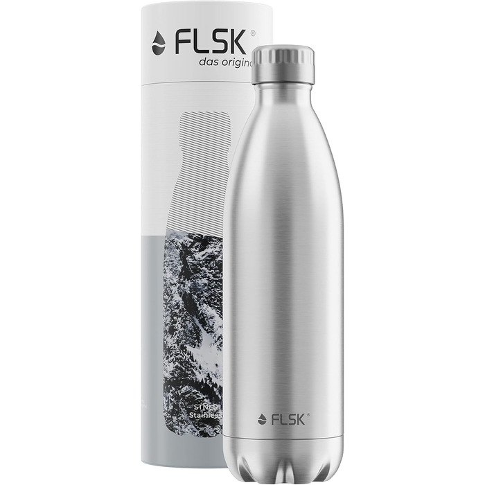 FLSK Термос-пляшка з нержавіючої сталі, преміум, 100% герметична, для газованих напоїв, зберігає холод до 24 годин, тепло до 18 годин