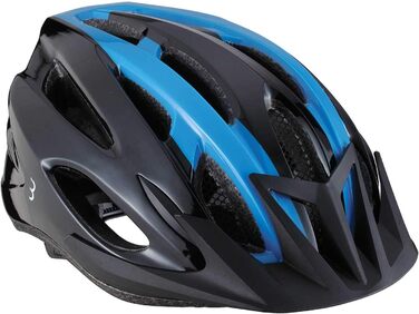Велошолом BBB Cycling Condor для дорослих, унісекс, чорний/синій, розмір M (54-58 см), знімний візор, сітка від комах, для MTB і шосе