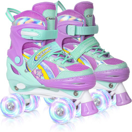 Дитячі ролики Nattork для дівчаток, Райдужне єдинорога, для малюків, 5-8 років, регульовані ролики з підсвічуванням – найкращий подарунок на день народження