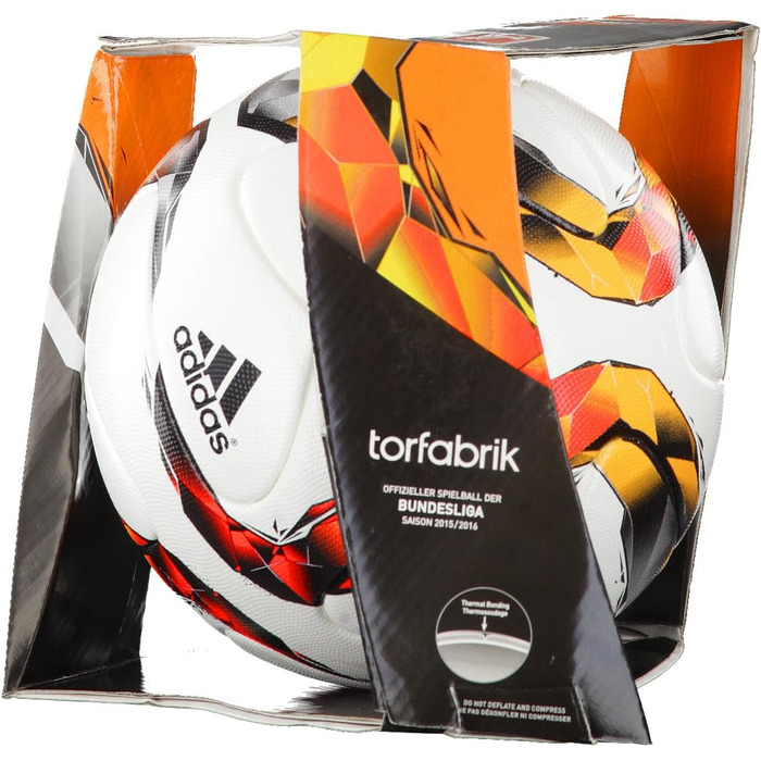 Офіційний футбольний м'яч adidas Torfabrik, білий/червоний/чорний/помаранчевий, 58×37×2 см, 20 л
