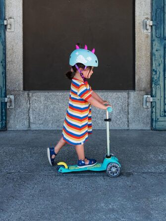 Самокат дитячий Micro Deluxe Kinder Scooter з регульованим кермом, світлодіодні колеса, екологічна м'ята