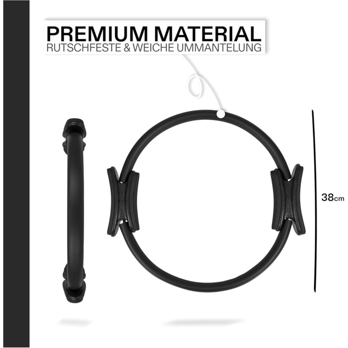 Pilates Ring CORE™ Ø38 см: Стабілізатор для пресу, ніг та рук, чорний (MYTHOS BLACK), з м'якою піною