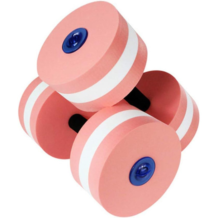 Набір з 2 аква-гантелі для фітнесу у воді, піна, знімні ручки, для чоловіків та жінок (Рожевий)