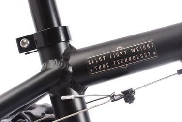 BMX велосипед KHE Black Jack 20 дюймів, алюмінієвий, чорний, з ротором Affix, вага 10,2 кг