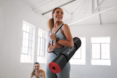DH FitLife Килимок для фітнесу 183x61x1 см, нековзний, для йоги та тренувань, чорний, підвищена міцність