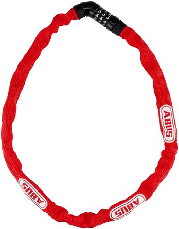 Ланцюговий замок ABUS Steel-O-Chain 4804C зі спеціальної сталі, кодовий, рівень безпеки 3 (Червоний, 75 см)