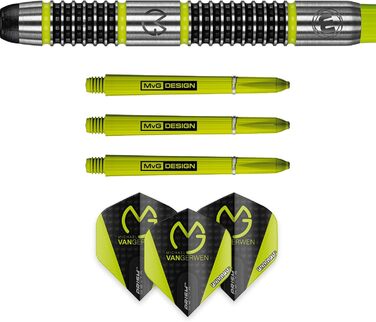 Дротики WINMAU Michael Van Gerwen Aspire 20 г, професійні, вольфрамові, для софттипу, з оперенням та стержнями