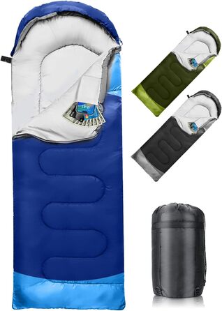 Спальний мішок 3-4 сезони, водонепроникний, ультралегкий, 220*75см (зелений/блакитний)