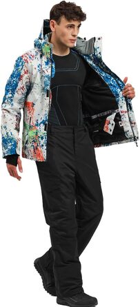 Чоловічий зимовий костюм для сноубордингу та катання на лижах, водонепроникний та вітронепроникний, теплий, для туризму та альпінізму, розмір M, колір чорний