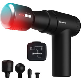 Масажер Homedics NOVO+ з підігрівом та охолодженням – електричний масажер з регулюванням температури, 4 насадки, 6 інтенсивностей, USB-зарядка, кейс