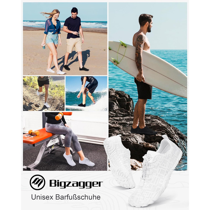 Чоботи для пішохідних прогулянок Barfuss: літні, швидковисихаючі, широка передня частина, Zero-Drop підошва, унісекс, для трейлраннінгу та фітнесу, білі, C1 (D1, 37 EU)