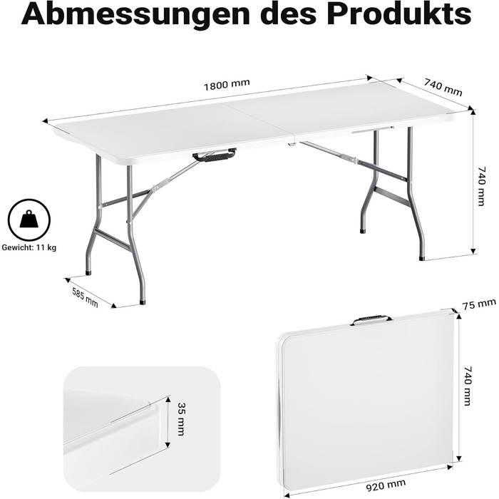 Складаний туристичний стіл Wiltec 122x60x75 см: для кемпінгу, відпочинку, вечірок, саду