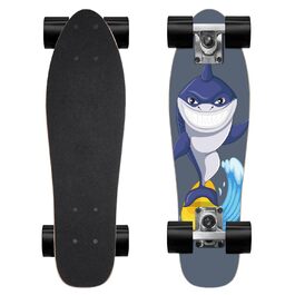 Скейтборд KO-ON 22 дюйми Mini Cruiser для початківців, підлітків, хлопчиків та дівчаток (Surf Shark)