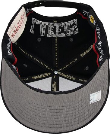 Кепка Mitchell & Ness Curved Classic Red Snapback з логотипом Los Angeles Lakers, чорно-червона, універсальний розмір