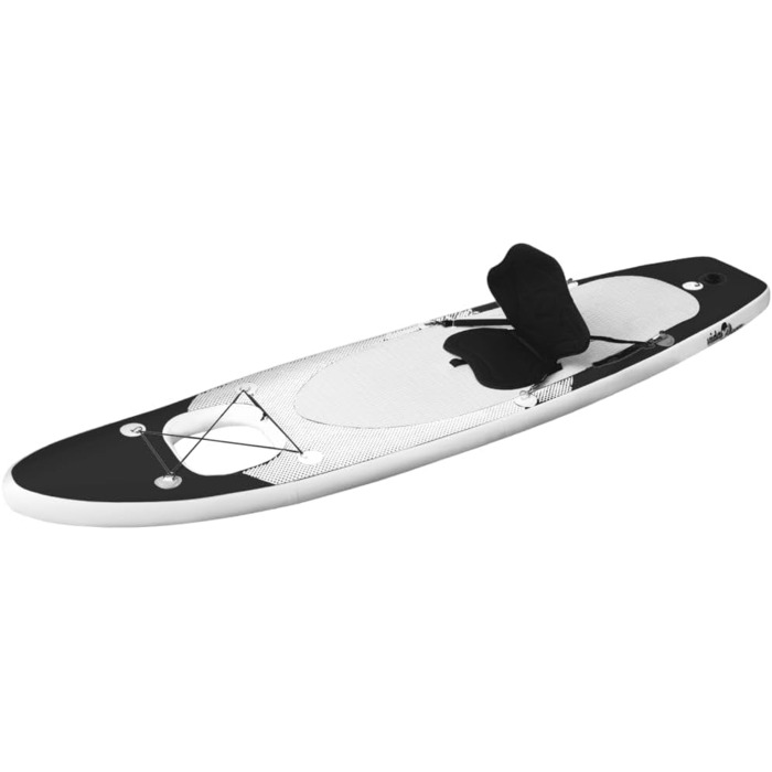 Набір SUP-дошка vidaXL надувна для дорослого, 300x76x10 см, чорна, весло, серфборд для падлбордингу