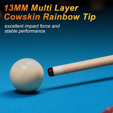 AKLOT Більярдний кий 3-в-1, 58 дюймів, з канадського клена, 19 oz. З набором ваги для 20 oz та 21 oz, з чохлом. Без подовжувача.