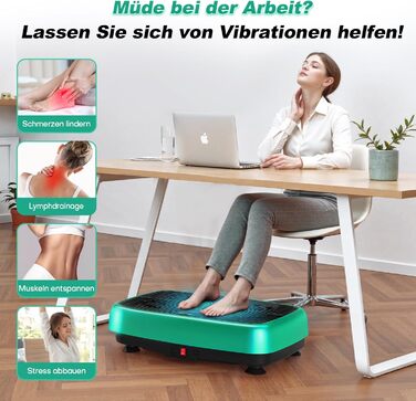 Платформа для вібраційного тренування EvoSpark - масажер для дому, для схуднення та загального оздоровлення, 450 LBS, зелений