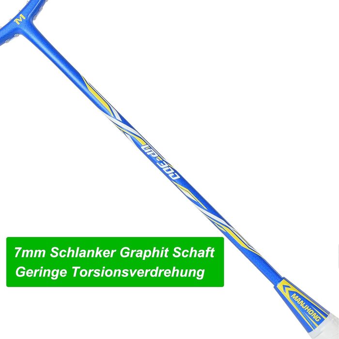 Набір для бадмінтону Graphit: ракетки з карбону, м'ячики, намотка, сумка (UP300)