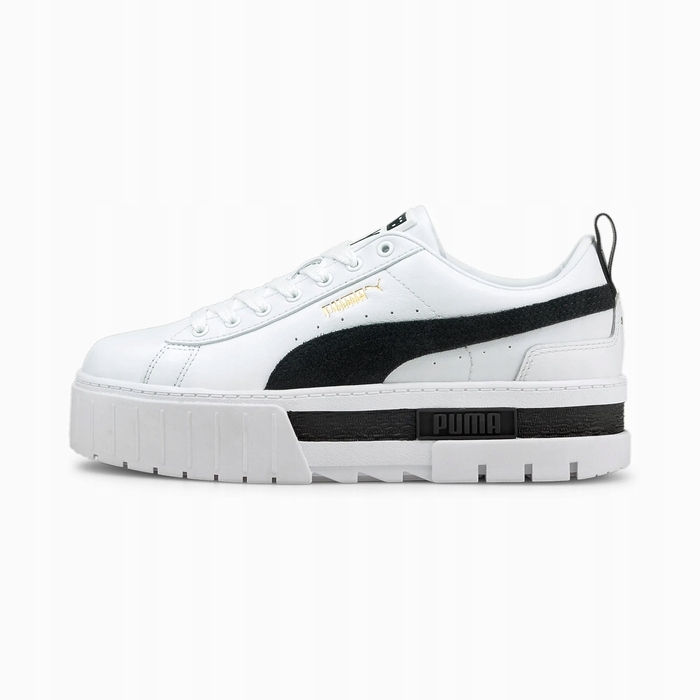 Жіночі білі кросівки на платформі Puma Mayze, шкіряні, р. 37