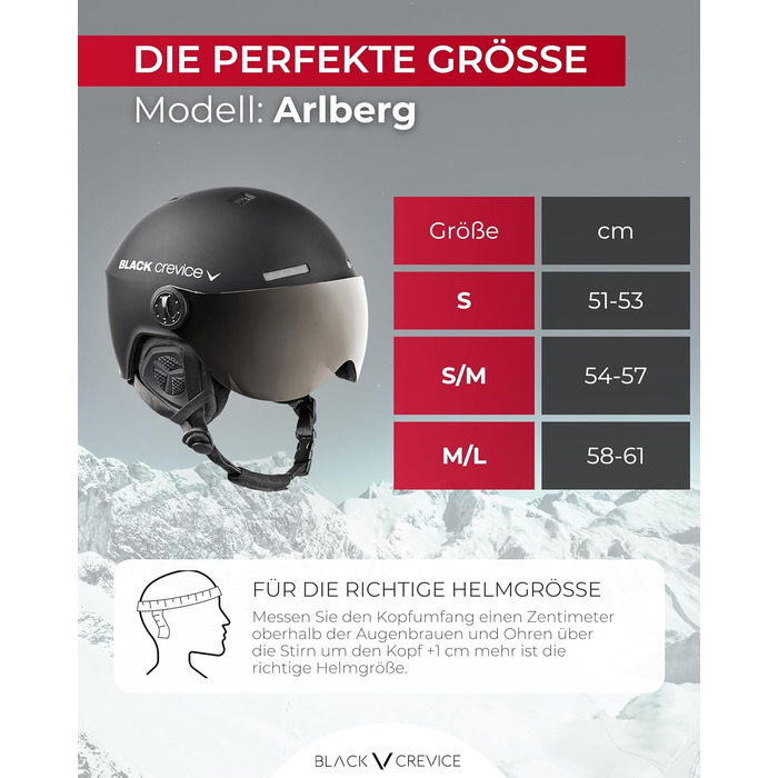 Шолом гірськолижний Black Crevice Arlberg з візором 2 шт. S/M (54-57) чорний