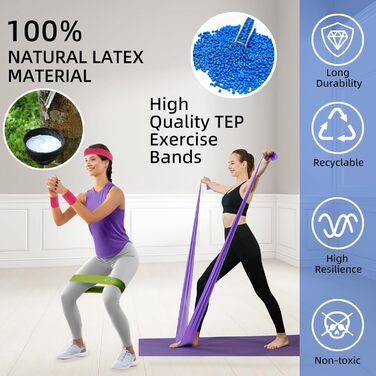 Набір фітнес-гумок 9 шт. (латекс), 4 шт. (TPE), для фітнесу, йоги, силових тренувань, реабілітації