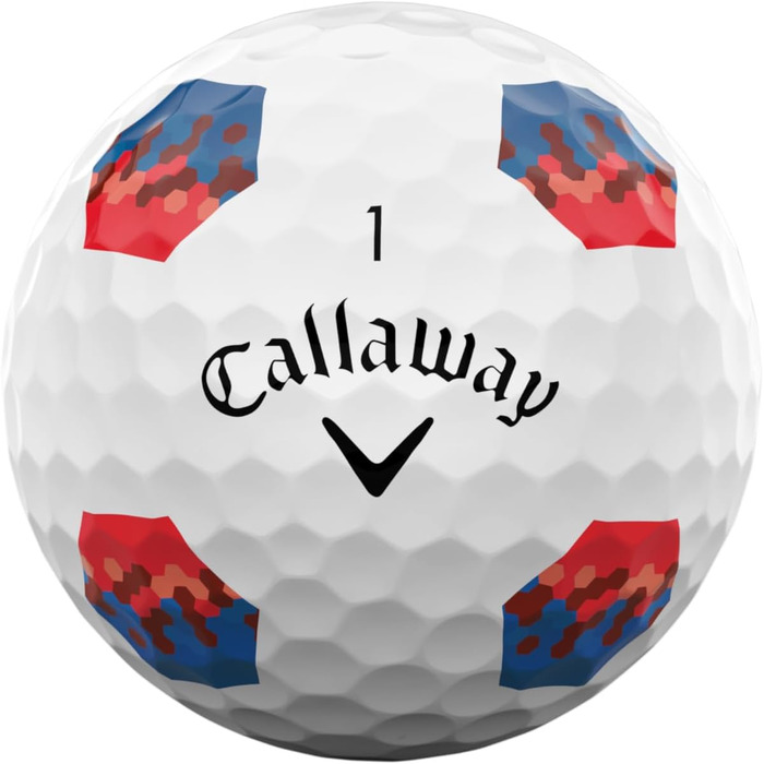 Гольф-кулі Callaway з хромовим покриттям, м'які True Track Blue/Red