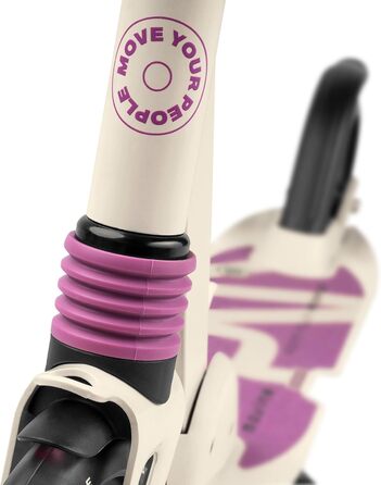 Електросамокат Movino City Light для дітей та підлітків, 180 мм колеса, амортизатори, регульований кермо, бежево-фіолетовий