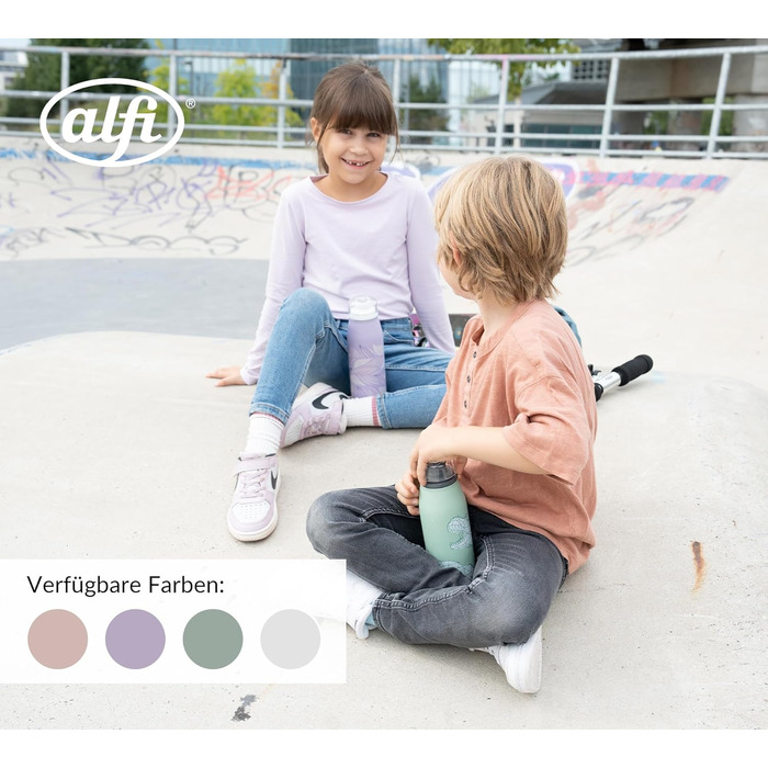 Дитяча ізотермічна пляшка alfi KIDS ISO 350 мл, пірати, нержавіюча сталь, термос для напоїв, герметична кришка, тримає тепло 12 годин, холод 24 години, для газованої води, BPA-free