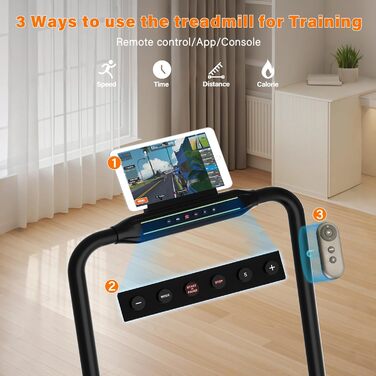 Біговий тренажер для дому з нахилом, Walking Pad 2.5HP, електричний складаний біговий тренажер 1-12 км/год, біговий стіл з пультом та додатком, LCD-дисплей, зелений