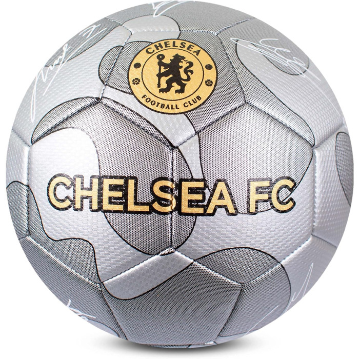 Офіційний футбольний м'яч Chelsea F.C. Hy-Pro Silver Camo, розмір 5, для тренувань і матчів, дитячий і дорослий, колекційний мерч