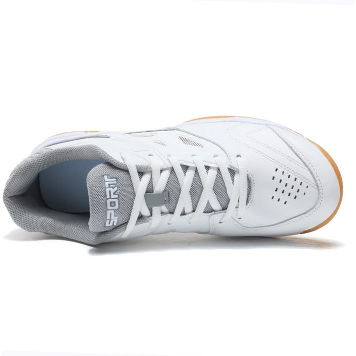 Чоловічі/Жіночі гандбольні кросівки: дихаючі, з антиковзаючою підошвою, легкі, для змагань та тренувань, білі, червоні (білі, сірі, 44 EU)