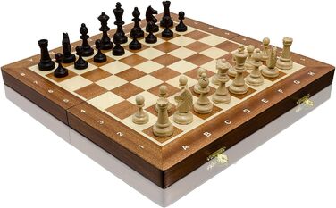 Професійний шаховий набір Master Of Chess №3, дерев'яна інкрустована дошка 35 см, фігури Стаунтон, для турнірів