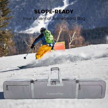 Чохол для сноуборду з повним захистом, водонепроникний, 160 см, міцний поліестер 900D, для сноуборду, лиж, палиць, шолома, взуття. Підходить для перевезення літаком.