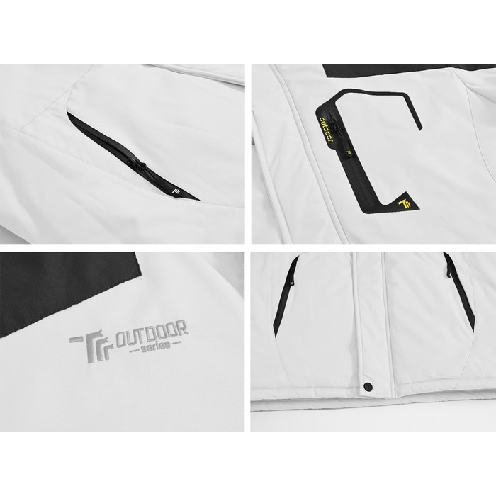 Чоловіча куртка YSENTO для сноубордингу та лижного спорту: тепла, водонепроникна, з відстібаною капюшоном (M, білий)