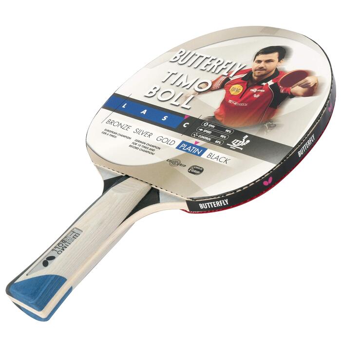 Ракетка для настільного тенісу Butterfly Timo Boll Platin 85025 професійна, ITTF сертифіковане покриття Pan Asia, анатомічна ручка
