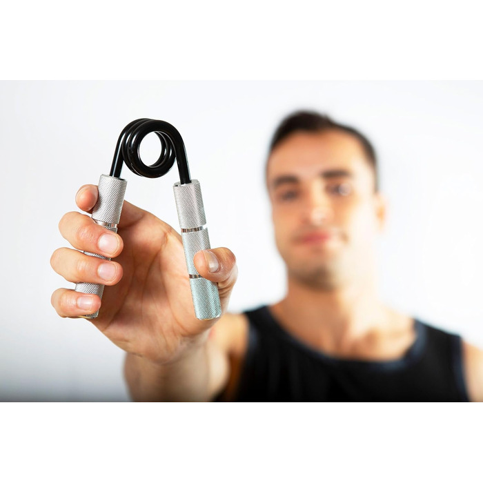 Тренажер для кисті RPM Power PowerGripper металевий 300 фунтів – для тренування хвату, кистей і передпліччя, сріблястий