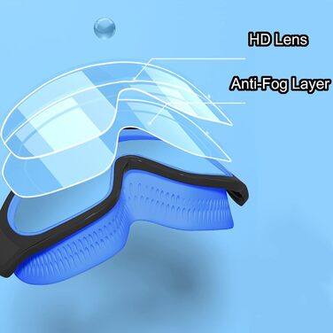 Дитячі окуляри для плавання SWAUSWAUK - окуляри для плавання для дітей 4-12 років, велике об'єктив, антифог, водонепроникні, комфортні (чорний & блакитний)