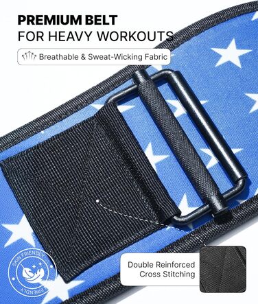 Пояс для важкої атлетики DMoose - Підсилений пояс для підйому ваги з системою самоблокування, для чоловіків та жінок - Фітнес, бодібілдинг, кросфіт (71-76 см обхват талії, X-Small)