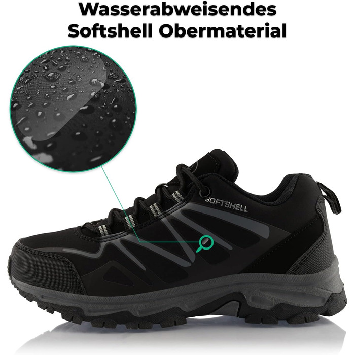 Трекінгові черевики для жінок та чоловіків, дихаючі, чорно-зелені, 36 EU, чорно-сірі