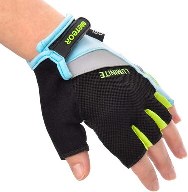 Рукавички Meteor Radhandschuhe MTB для гірського велосипеда, чоловічі/жіночі, для дітей, зелені/сині