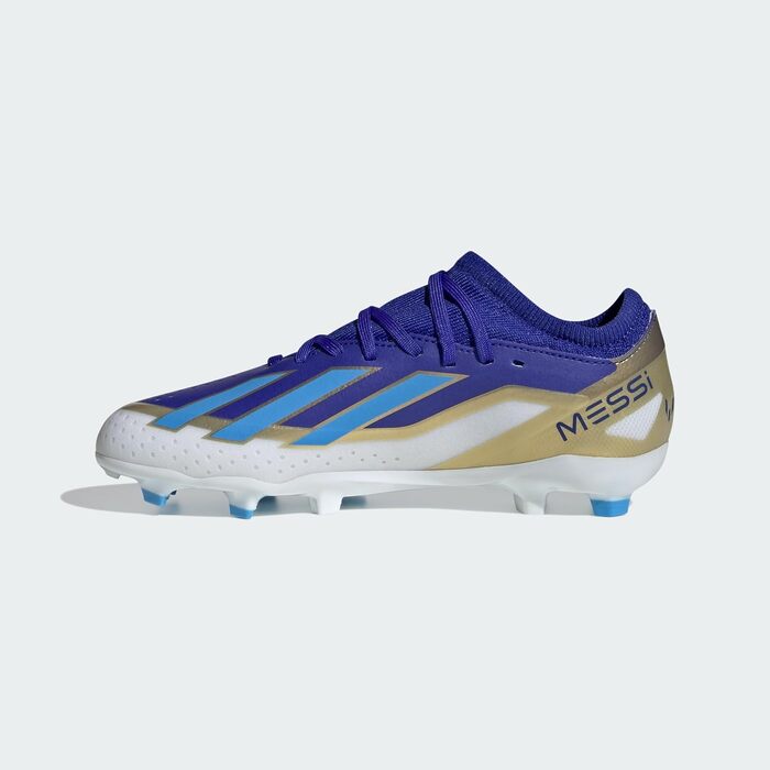 Дитячі футбольні бутси adidas X Crazyfast Messi League для твердого поля, 35 EU, кольори: Lucid Blue, Blue Burst, Cloud White