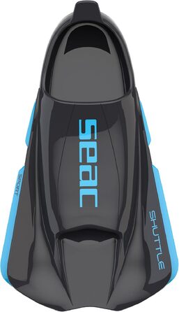 Короткі силіконові ласти Seac Shuttle унісекс для плавання, тренувань, розмір 36/37, чорні/блакитні