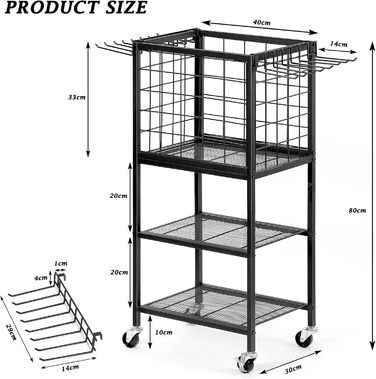 Стійка для гантелей та йога-матів LIANTRAL з колесами та гачками, чорна. Багатофункціональна стійка для зберігання спортивного обладнання для дому